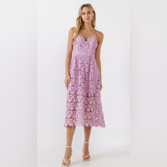 Astr | Dresses | Astr The Lanel Lace A Line Midi Dress Orchid | Poshmark